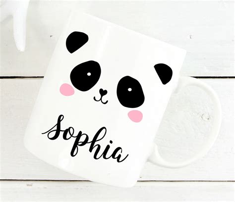 Panda Mug Panda Coffee Mug Custom Name Mug Panda Bear Etsy