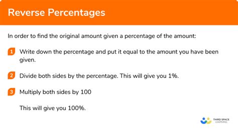 Reverse Percentages GCSE Maths Steps Examples Worksheet