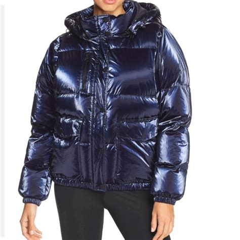 Blank Noire Puffer Down Jacket Metallic Midnight Blue - Gem