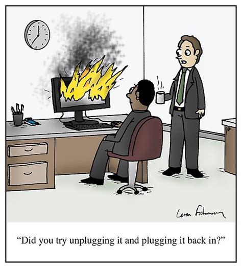Tech Support Cartoon Posters By Humoresquetoons Redbubble