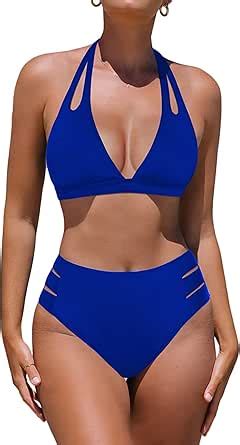 Amazon Hilinker Halter V Neck Bikini Sets For Women High Waisted