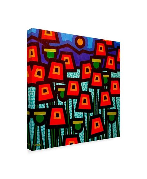 Trademark Global John Nolan Poppy Field Blue Sky Canvas Art 18 X
