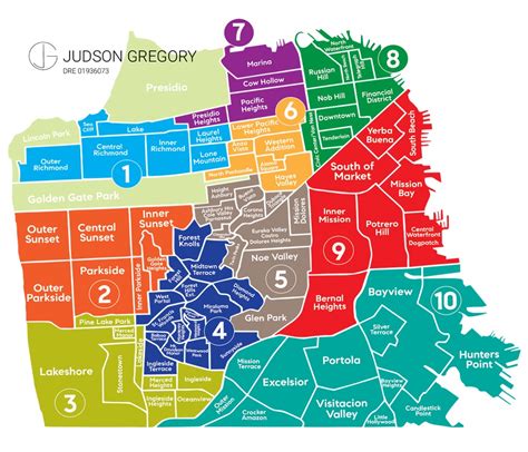 Districts Map Of San Francisco San Francisco Map Map