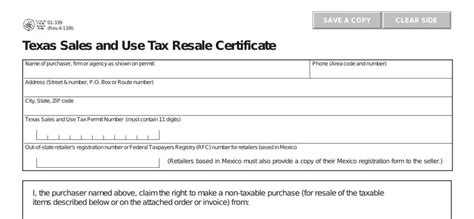 Texas Resale Certificate Pdf Form Formspal