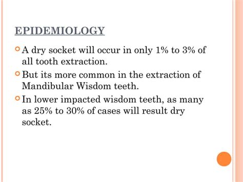 Dry Socket Alveolar Ostitis Ppt