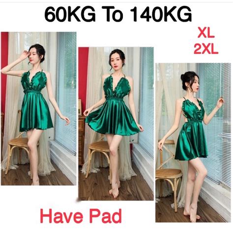 Plus Size Sexy Nightwear Plus Size Ice Silk Satin Babydoll Sexy Sleepwear Lingerie Dress Sch