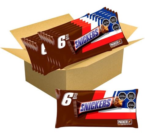 Caja Chocolate Snickers 6 Pz Con 32 Displays Meses Sin Intereses