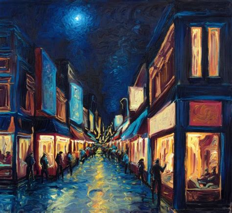 City Night Stroll Painting By Tatyana Dolgonenko Saatchi Art