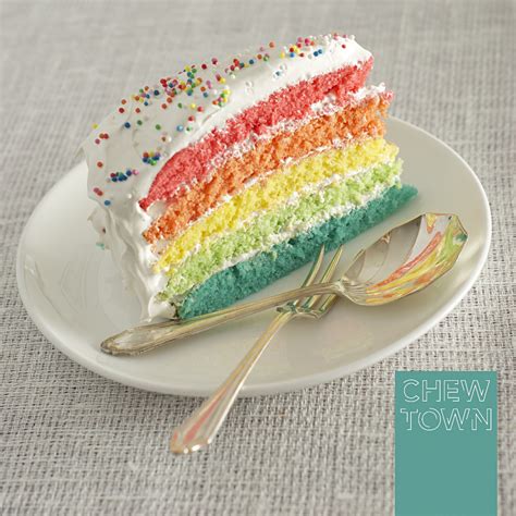 Rainbow Cake With Meringue Frosting Recipe Chew Town Food Blog