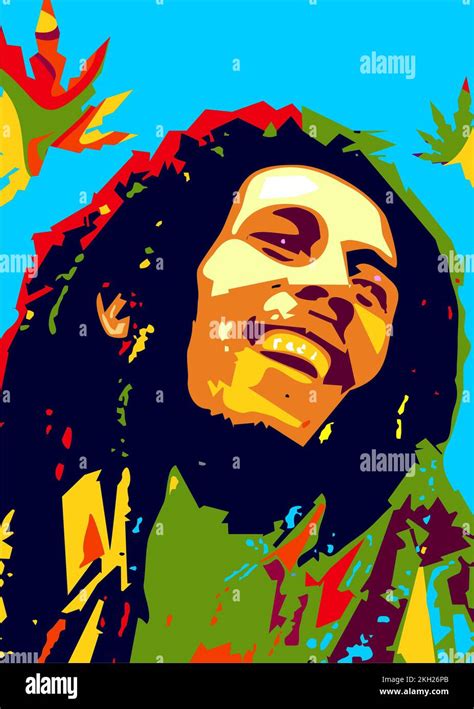 A Vertical WPAP Colorful Pop Art Of Bob Marley Smiling Stock Photo Alamy