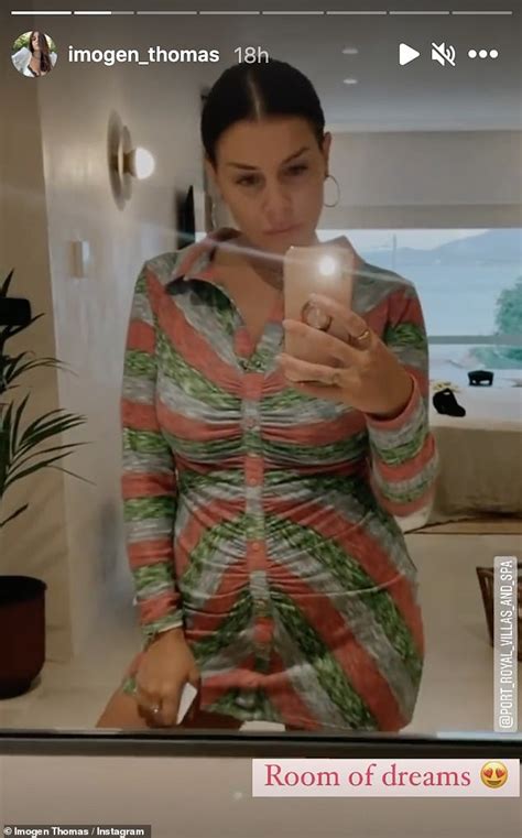 Imogen Thomas Showcases Her Enviable Curves In A Black And White Bikini