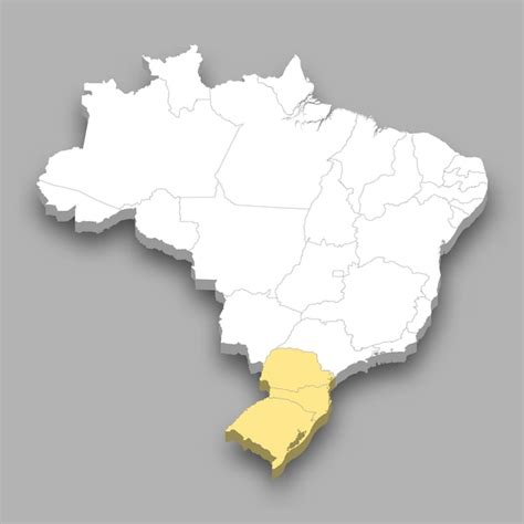 Localiza O Da Regi O Sul No Mapa Do Brasil Vetor Premium