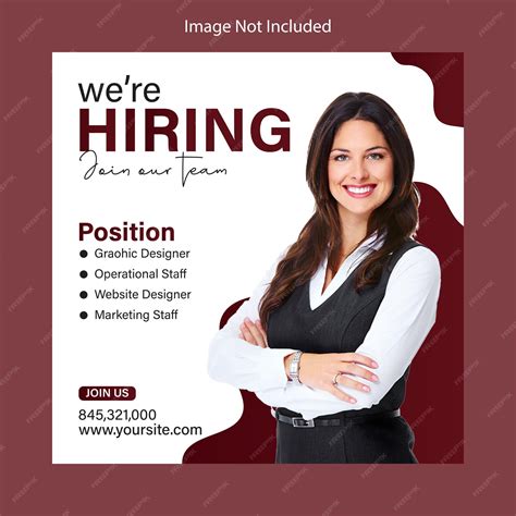 We are hiring for your best career social media post template Premium
