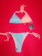 Zaful Color Block Textured Halter String Bikini Set In Light Blue Zaful