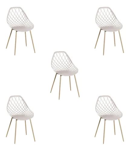 Kit 5 Cadeiras Jantar Cloe Nude Pp Base Aço Frete grátis