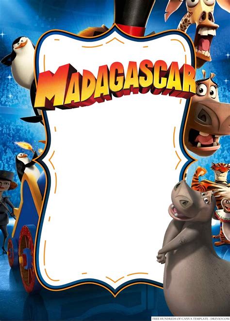Free Madagascar Birthday Invitation Templates