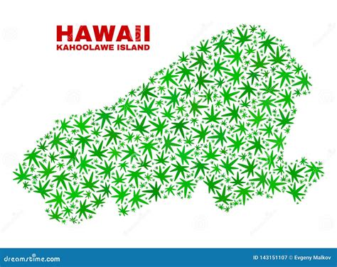 A Sae Do Mapa Da Ilha De Kahoolawe Da Colagem Ilustração do