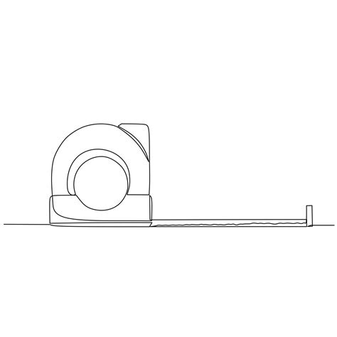 Continuous Line Drawing Of A Short Tape Measuresl A Flexible Ruler