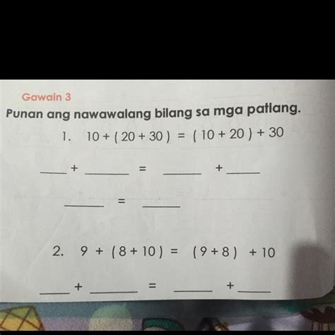 Punan Ang Nawawalang Bilang Sa Mga Patlang Brainly Ph