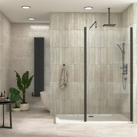 8mm Marbella Wet Room Shower Screen Outer Framed Easy Clean Glass