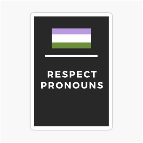 Respect Pronouns Small Non Binary Pride Rectangle Genderqueer