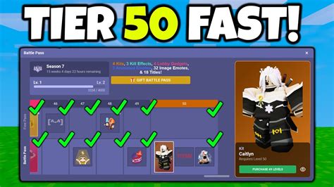 CLAIM TIER 50 FAST Roblox Bedwars Season 7 YouTube