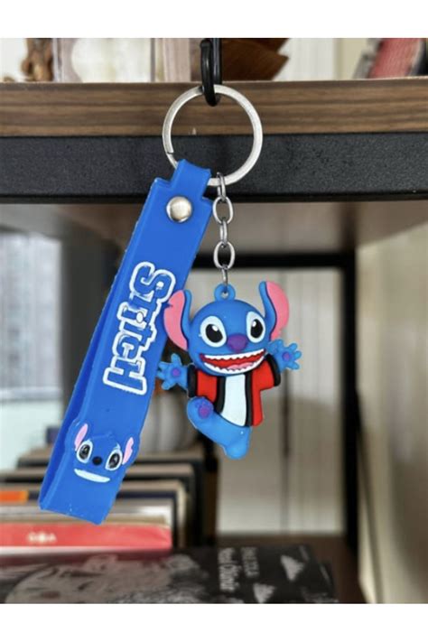 GİZDE Stitch Lilo Anahtarlık Ve Çanta Süsü 3D Silikon Çanta Süsü