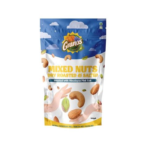 Granos Mixed Nuts Dry Roasted And Salted 100 G Dry Fruits Real Nuts Unshelled Pistachios