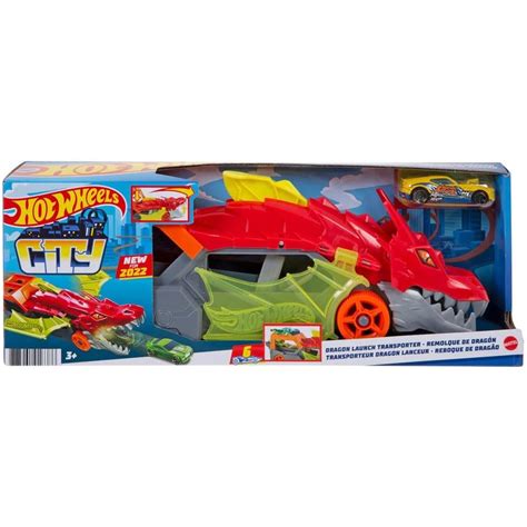 Hot Wheels Fırlatıcı ve Taşıyıcı Ejderha Garajlı Hotwheels Ejderha Araba GTK42 Toptan Oyuncak