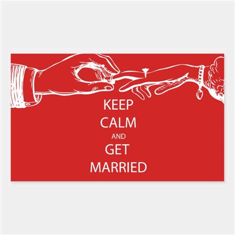 Vintage Keep Calm Get Married Rectangular Sticker Zazzle