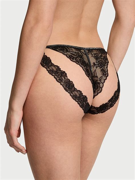 Buy Sheer Shine Rose String Bikini Panty Black Order Panties Online Victoria S Secret Us