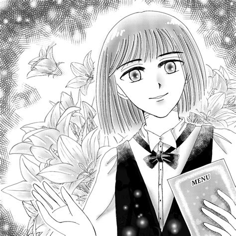 「普段は、カラーで女子を中心に描いていますが いつかは漫画も描いてみたいなあ♪ と思いつつ、今回はモノクロで 描いてみまし」らあの漫画