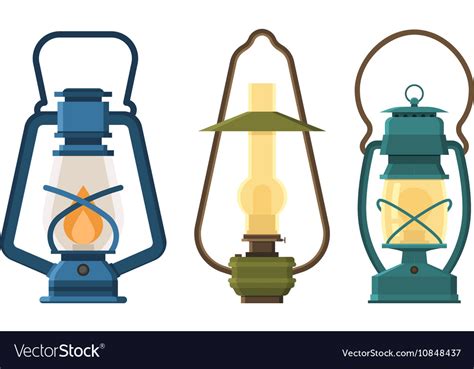 Oil Lantern Set Royalty Free Vector Image Vectorstock