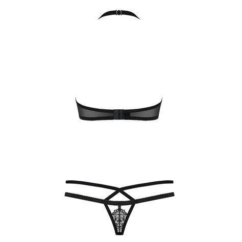 Completo Intimo In Pizzo Nero Obsessive Lingerie Sexy Coordinato Donna