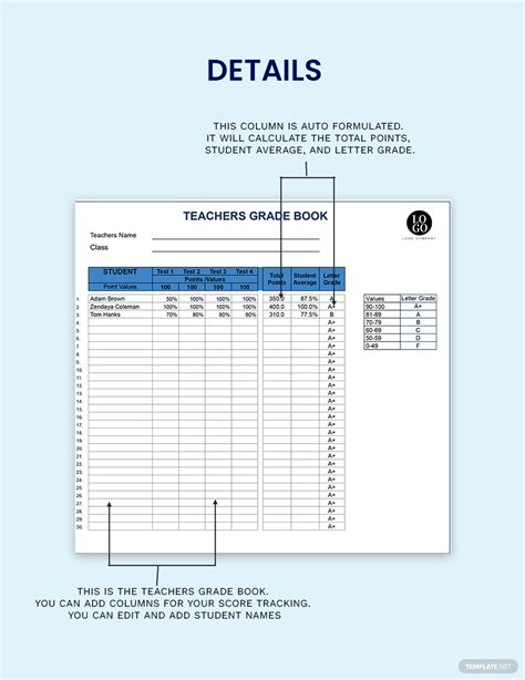 teacher grade sheet template google docs google sheets excel word