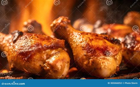 Succulent Chicken Meat On Grill Generate Ai Stock Photography