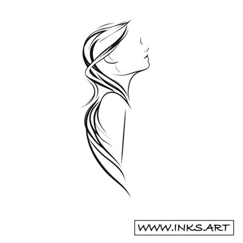 Tattoo Design Line Art Nude Woman Figure Style Minimalist
