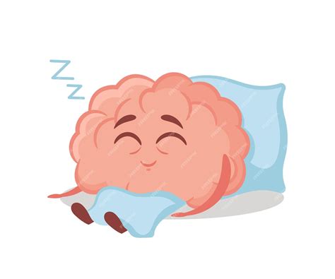 Sueño Cerebral Personaje De Dibujos Animados Divertido Acostado En La