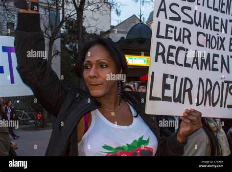 Paris France Brazilian Trans People Prostitutes Sex Worker Europe Protest Anti