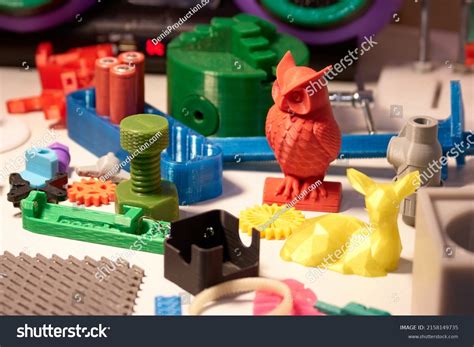 collection bright colorful objects printed  stock photo