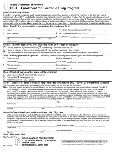 form ef  enrollment  electronic filing program printable