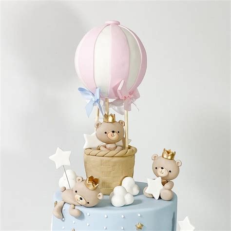 Teddy Bear Hot Air Balloon Cake Topper Etsy