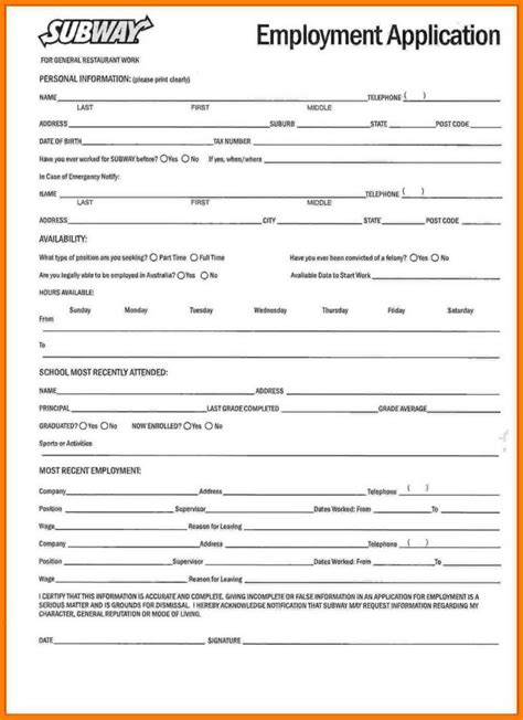 Job Application Form Printable Kfc Printable Form