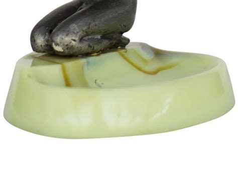 Nude Art Deco Smoking Flapper Slag Glass Ashtray By Houzex In