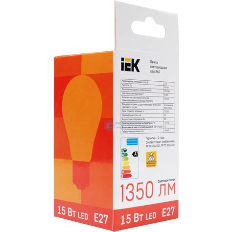 Лампа светодиодная Е27 15вт 3000K LLE-A60-15-230-30-E27 IEK купить в ...