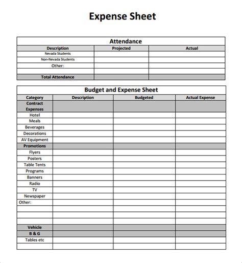 Free income and expense template - bdavirginia