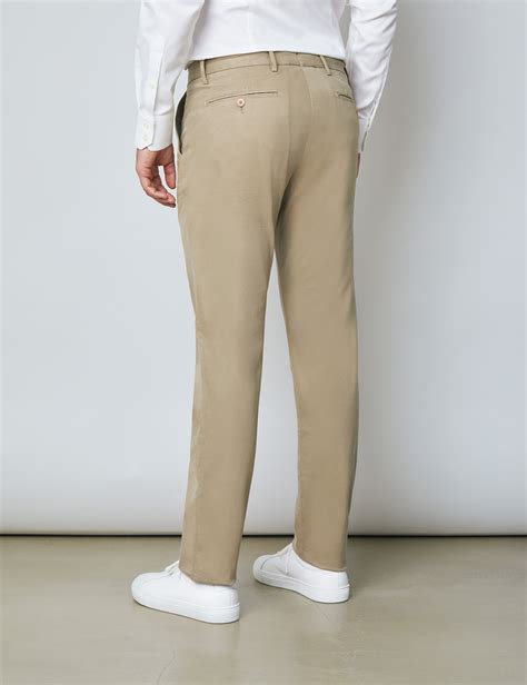 Organic Cotton Mens Chinos In Taupe Hawes And Curtis Uk