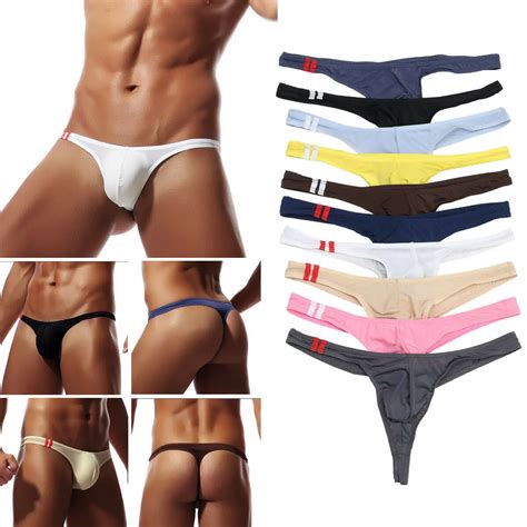 Men S Underwear Sexy T Back G String Briefs Breathable Thong Seamless Underpants Sissy Lingerie