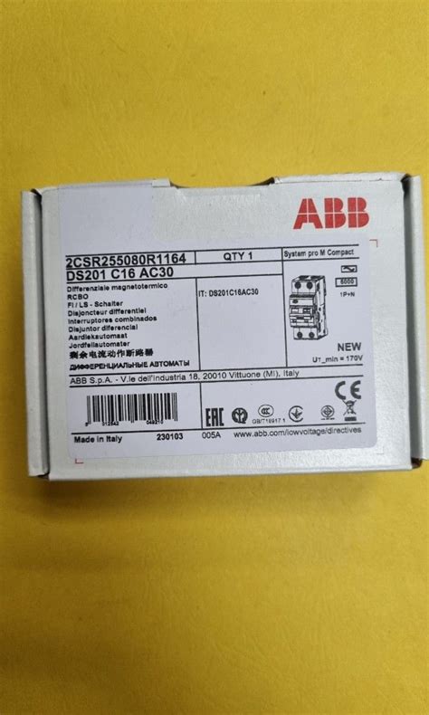 ABB, DS201 C16 AC30 RCBO, TV & Home Appliances, Electrical, Adaptors ...