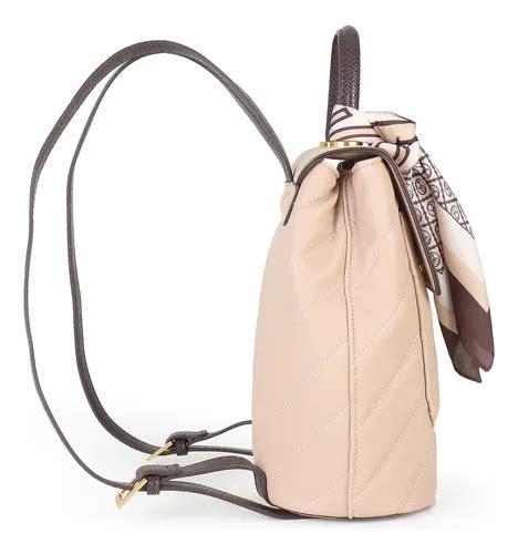 Mochila Para Mujer Cloe Mediana Material Reciclado Color Nude